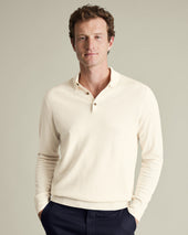 Pure Merino Knitted Polo - Cream