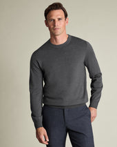 Pure Merino Crew Neck Jumper - Grey