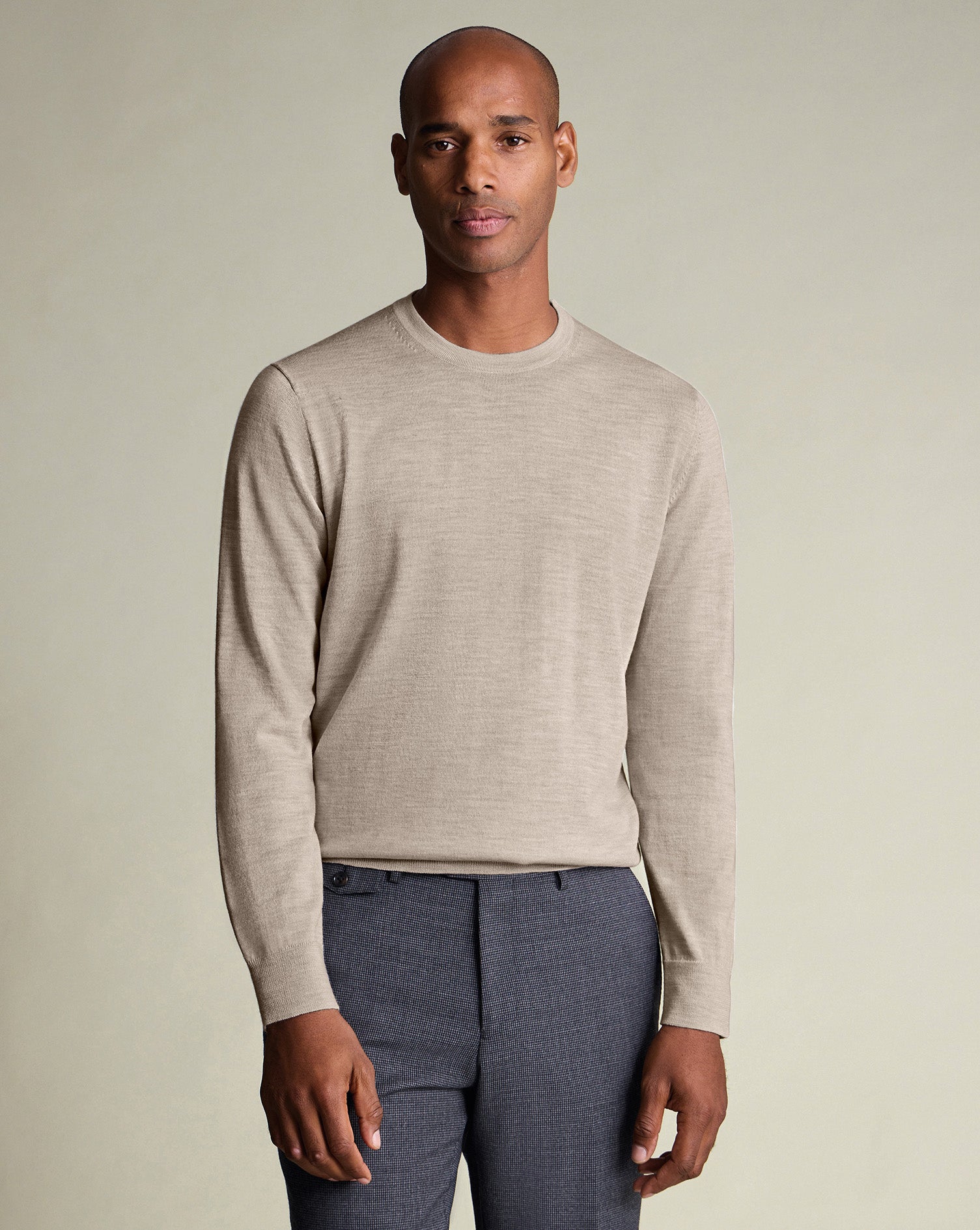 Pure Merino Crew Neck Jumper Limestone
