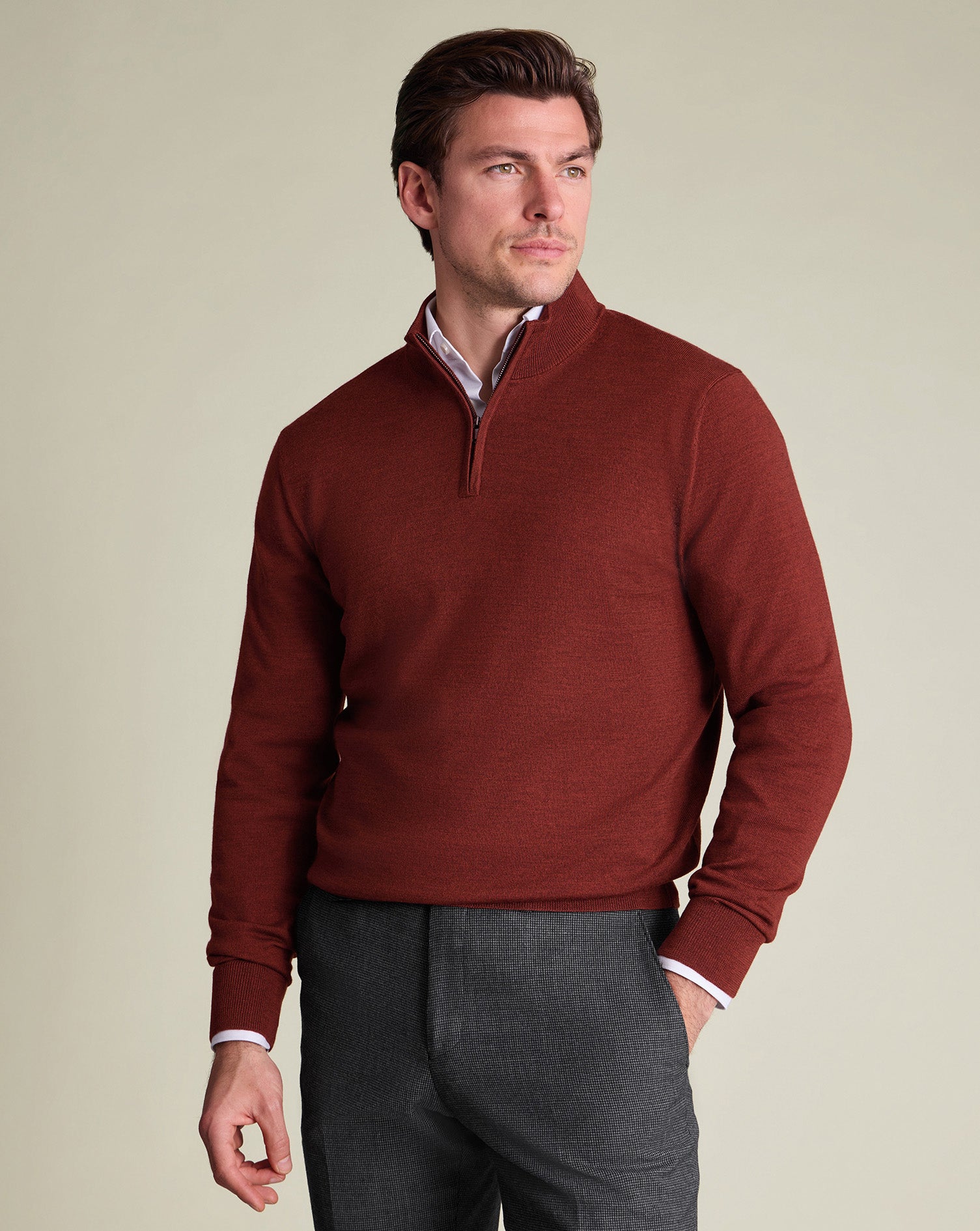 Pure Merino Zip Neck Jumper