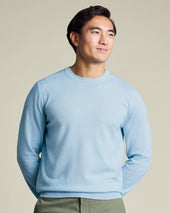 Pure Merino Crew Neck Jumper - Ice Blue