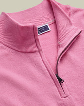 Pure Merino Quarter Zip Sweater Pink