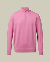 Pure Merino Quarter Zip Sweater Pink