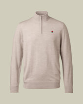 England Rugby Pure Merino Quarter Zip Sweater Limestone