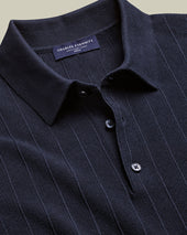 England Rugby Cotton Stripe Texture Knitted Polo