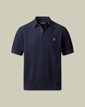 England Rugby Cotton Stripe Texture Knitted Polo