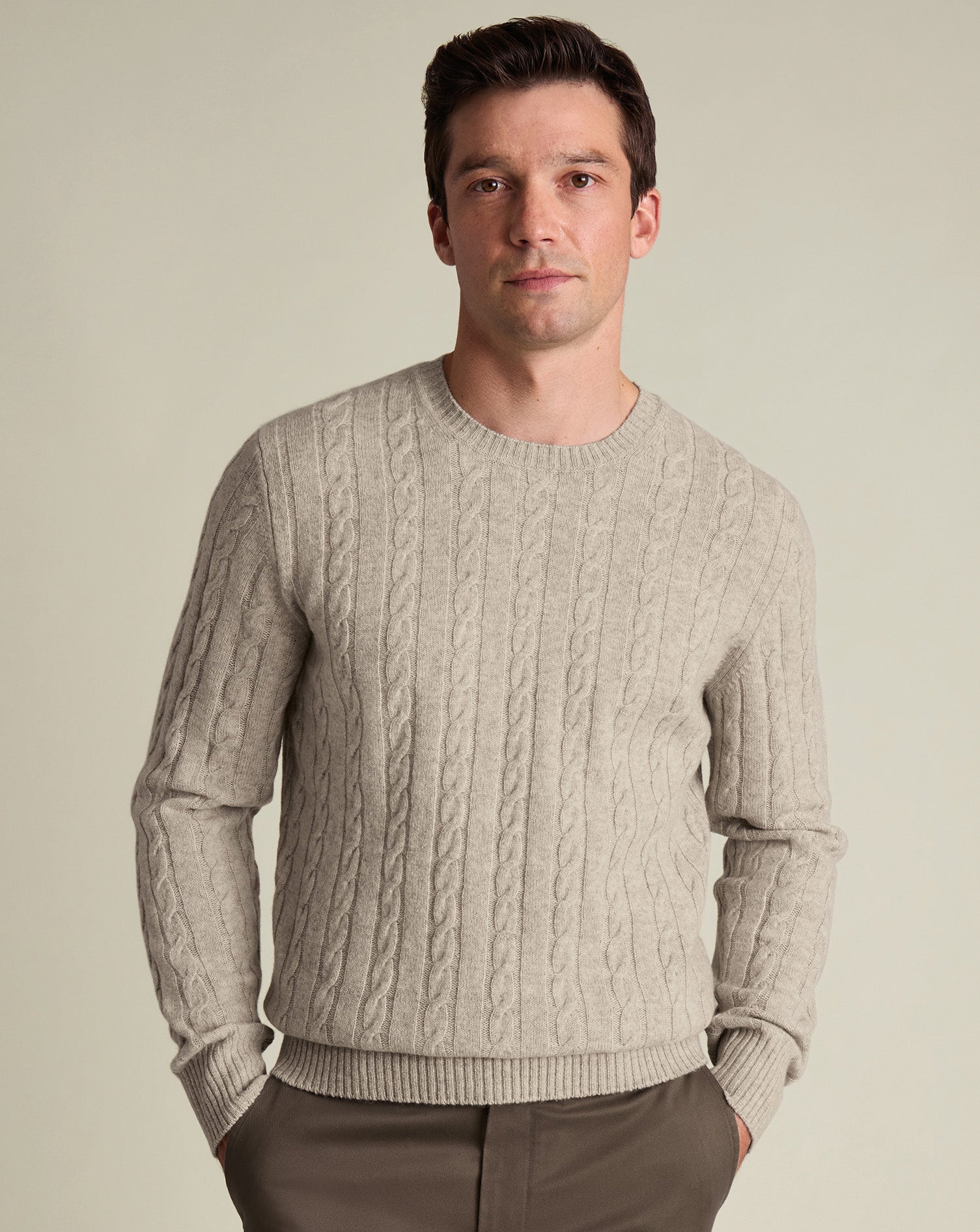 Cable Merino Crew Neck Jumper