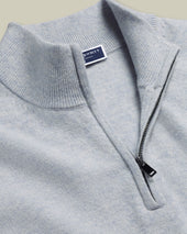 Pure Cashmere Quarter Zip Sweater Ice