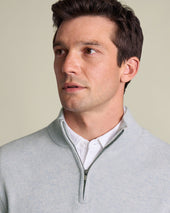 Pure Cashmere Quarter Zip Sweater Ice
