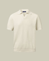 Cotton Texture Trophy Neck Knitted Polo