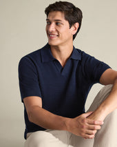 Cotton Texture Trophy Neck Knitted Polo