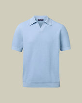 Cotton Texture Trophy Neck Knitted Polo
