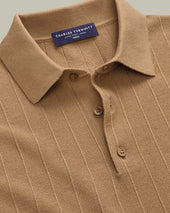 Cotton Stripe Texture Knitted Polo