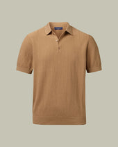 Cotton Stripe Texture Knitted Polo