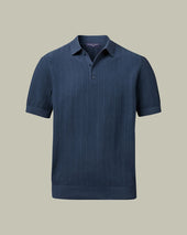 Cotton Stripe Texture Knitted Polo