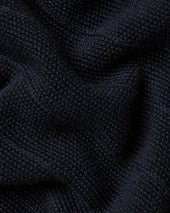 Cotton Stripe Texture Button Through Knitted Polo