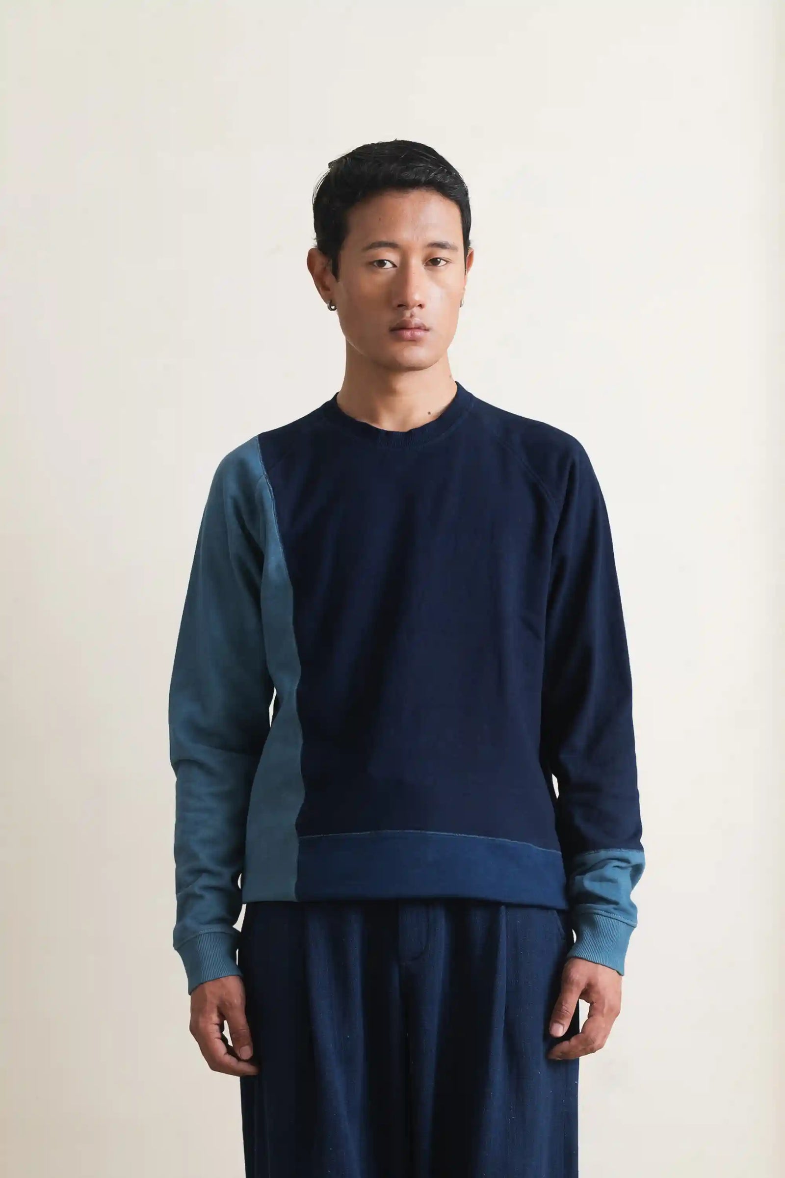Shades Of Indigo Patchwork Sweatshirt