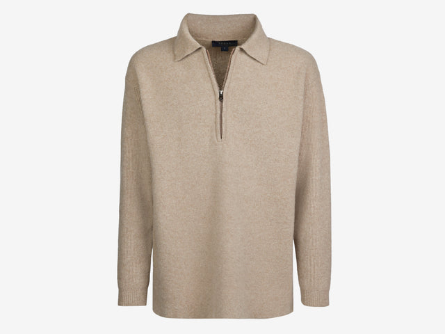 Felted Half Zip Polo