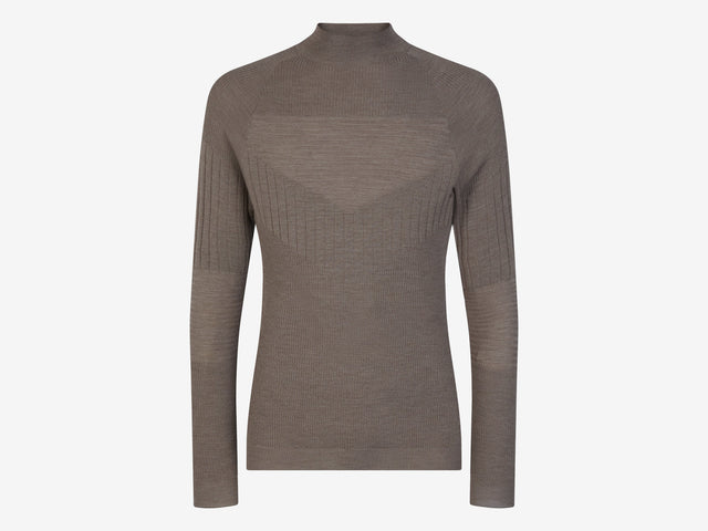 Multistitch Mock Neck