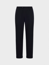 Pantalone In Lana E Tessuto Tecnico Blu