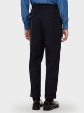 Pantalone In Lana E Tessuto Tecnico Blu
