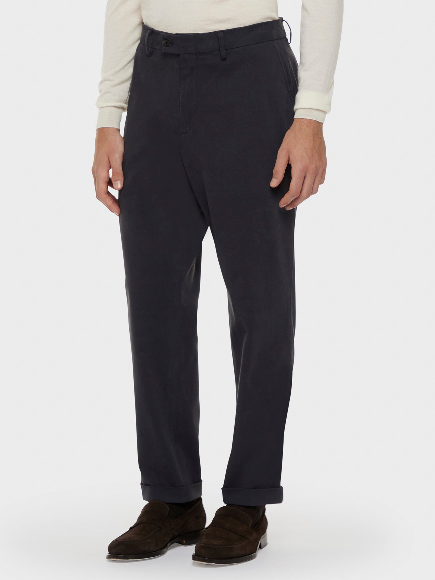 Pantalone In Cotone Stretch Blu