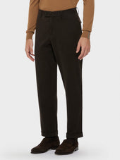 Pantalone in cotone stretch marrone