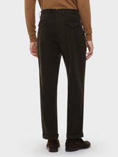 Pantalone In Cotone Stretch Marrone