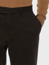 Pantalone In Cotone Stretch Marrone
