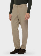 Pantalone in cotone stretch sabbia
