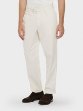Pantalone in cotone stretch bianco