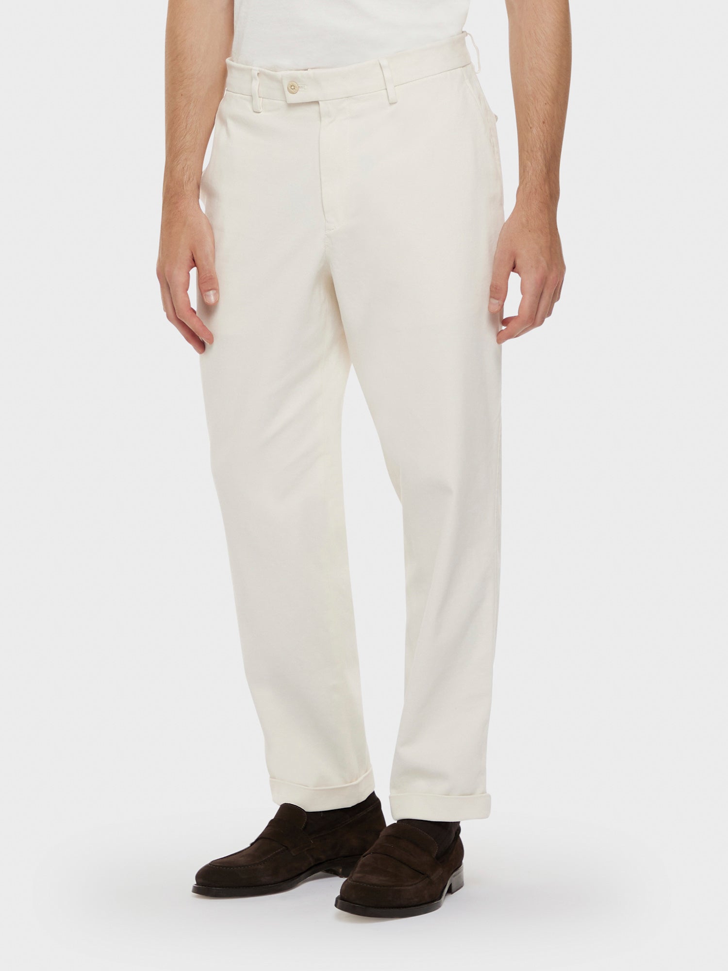 Pantalone In Cotone Stretch Bianco