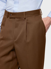Pantalone Lana E Tessuto Tecnico Marrone