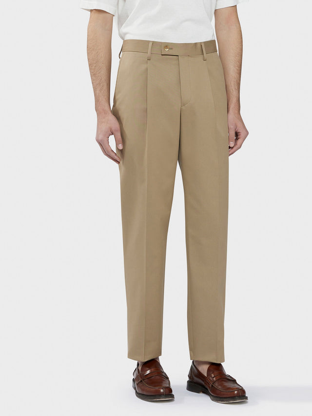 Pantalone in cotone-lana sabbia