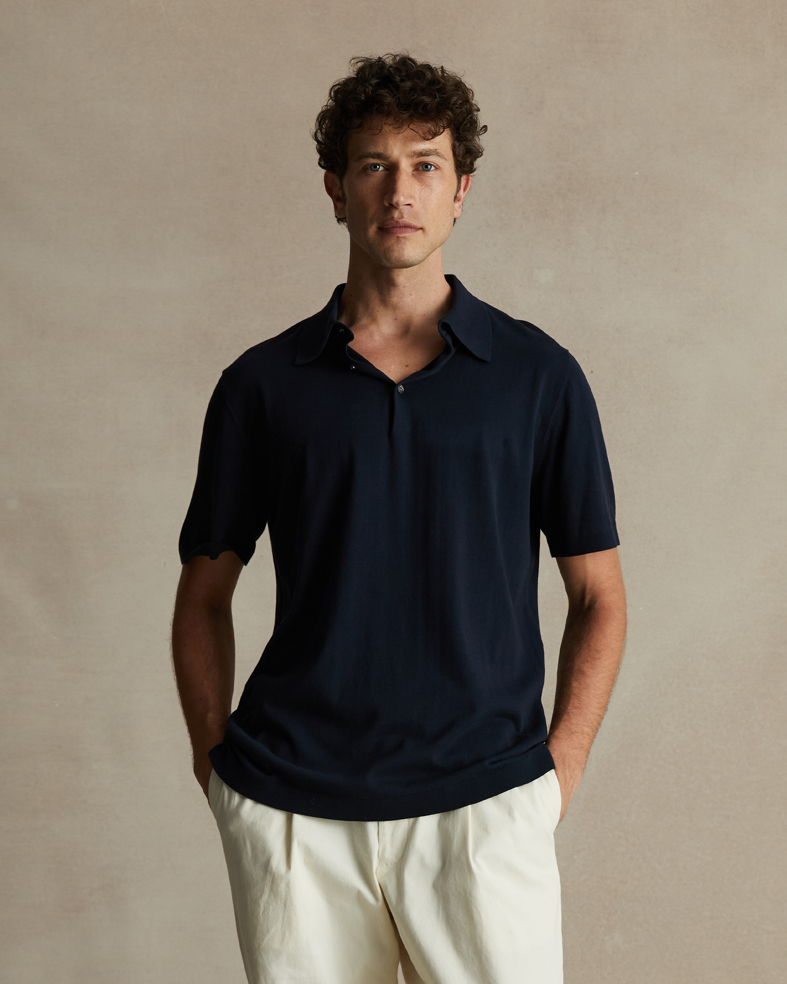 Ice Cotton Polo Navy