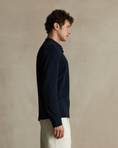 Ice Cotton Long Sleeve Polo Navy
