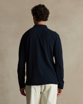 Ice Cotton Long Sleeve Polo Navy