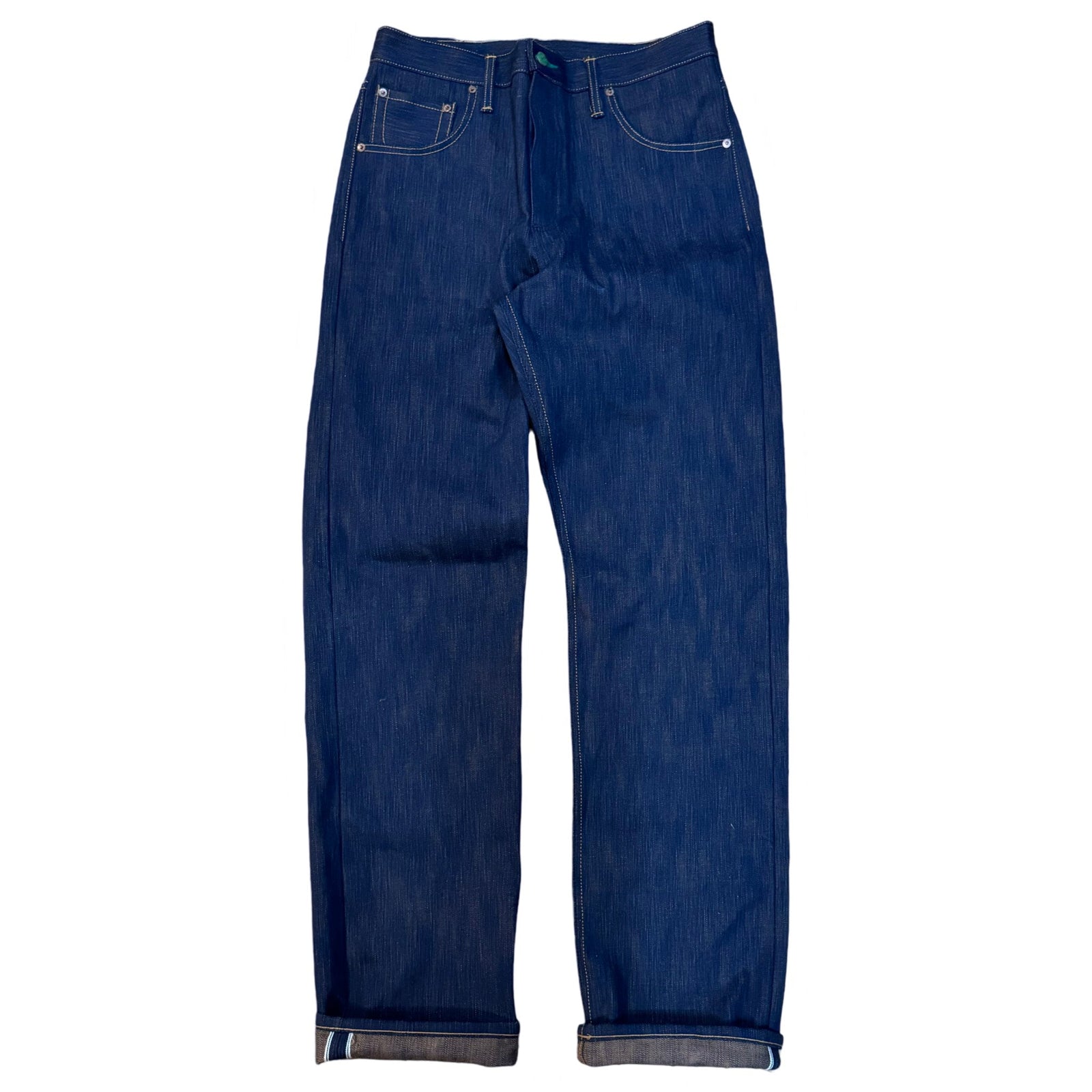 Smokestack 17 oz Awa Shoai natural hank dyed Indigo/Kakishibu weft Tokushima slub jeans