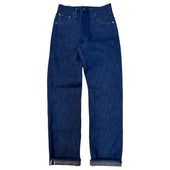 Smokestack 17 oz Awa Shoai natural hank dyed Indigo/Kakishibu weft Tokushima slub jeans