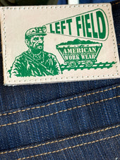 Smokestack 17 oz Awa Shoai natural hank dyed Indigo/Kakishibu weft Tokushima slub jeans
