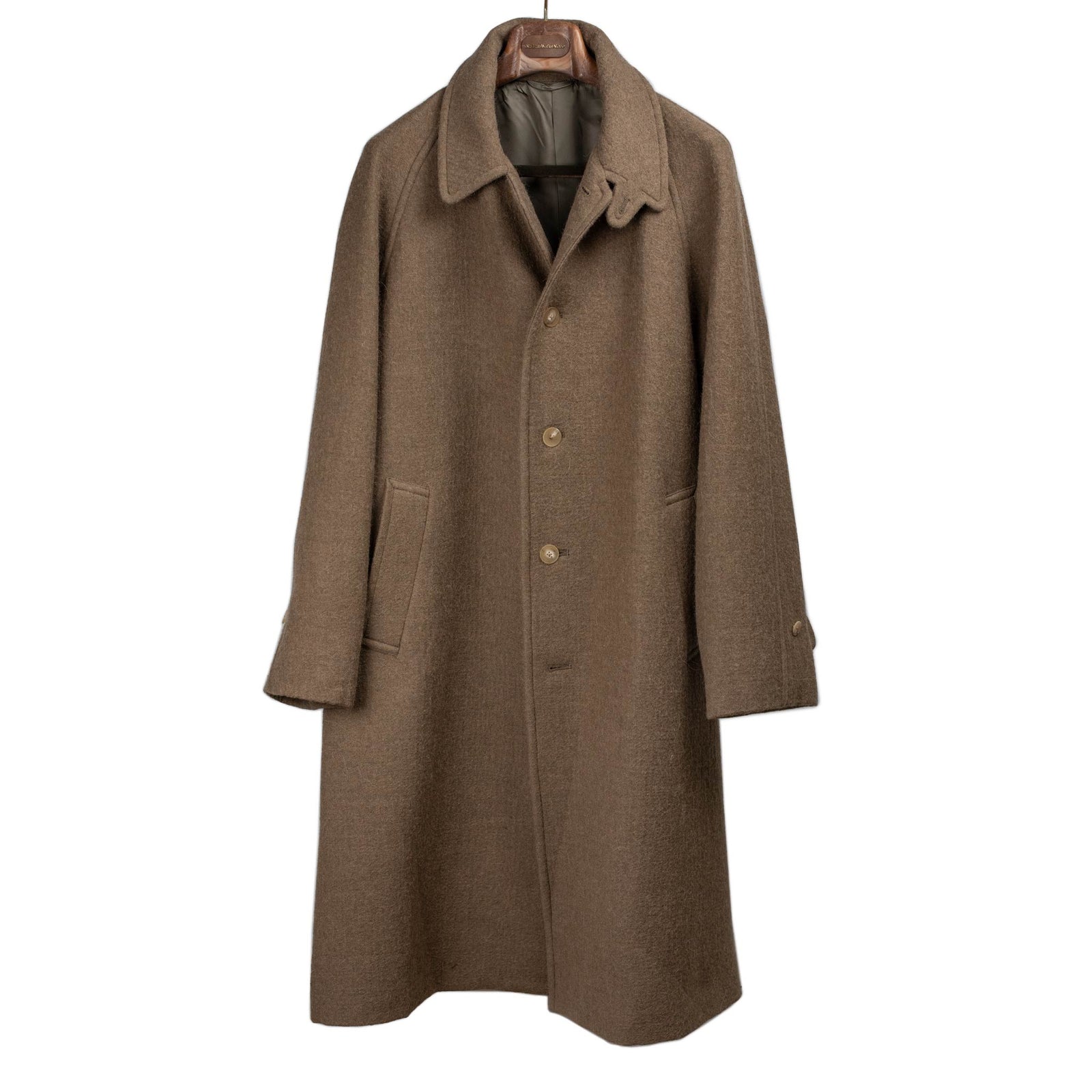 Umbrella Coat In Halva Felted Wool Alpaca Double Cloth