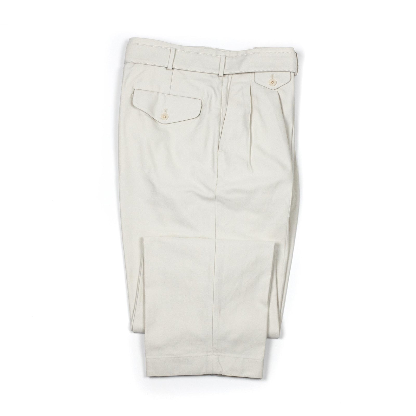 Belted Riviera Trousers In Washed Cotton Satin