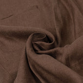 Shoecut Slacks In Mocha Brown Linen And Silk Mesh