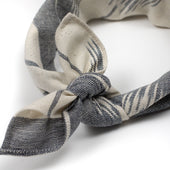 Bandana In Grey And Cream Ikat Hand Loomed Cotton