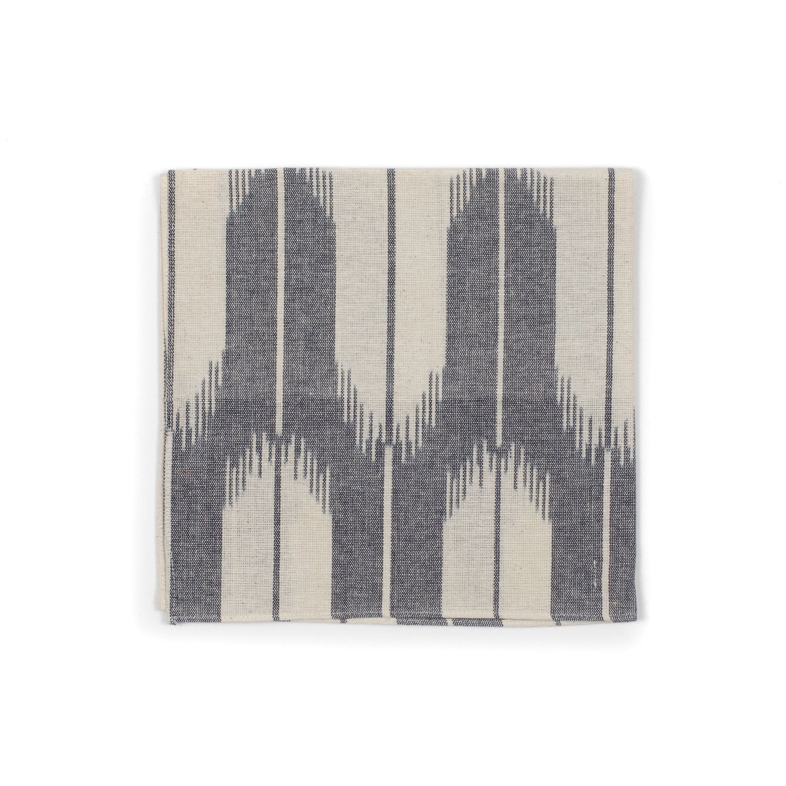 Bandana In Grey And Cream Ikat Hand Loomed Cotton