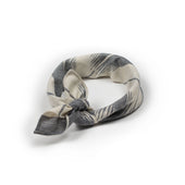 Bandana In Grey And Cream Ikat Hand Loomed Cotton