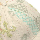Baseball Cap In Handloomed Embroidered Cotton