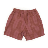 Olbia Easy Shorts In Coral Hand Loomed Ikat Cotton