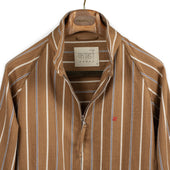 Stanley Raglan Sleeve Blouson In Striped Hand Loomed Khadi Cotton