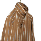 Stanley Raglan Sleeve Blouson In Striped Hand Loomed Khadi Cotton